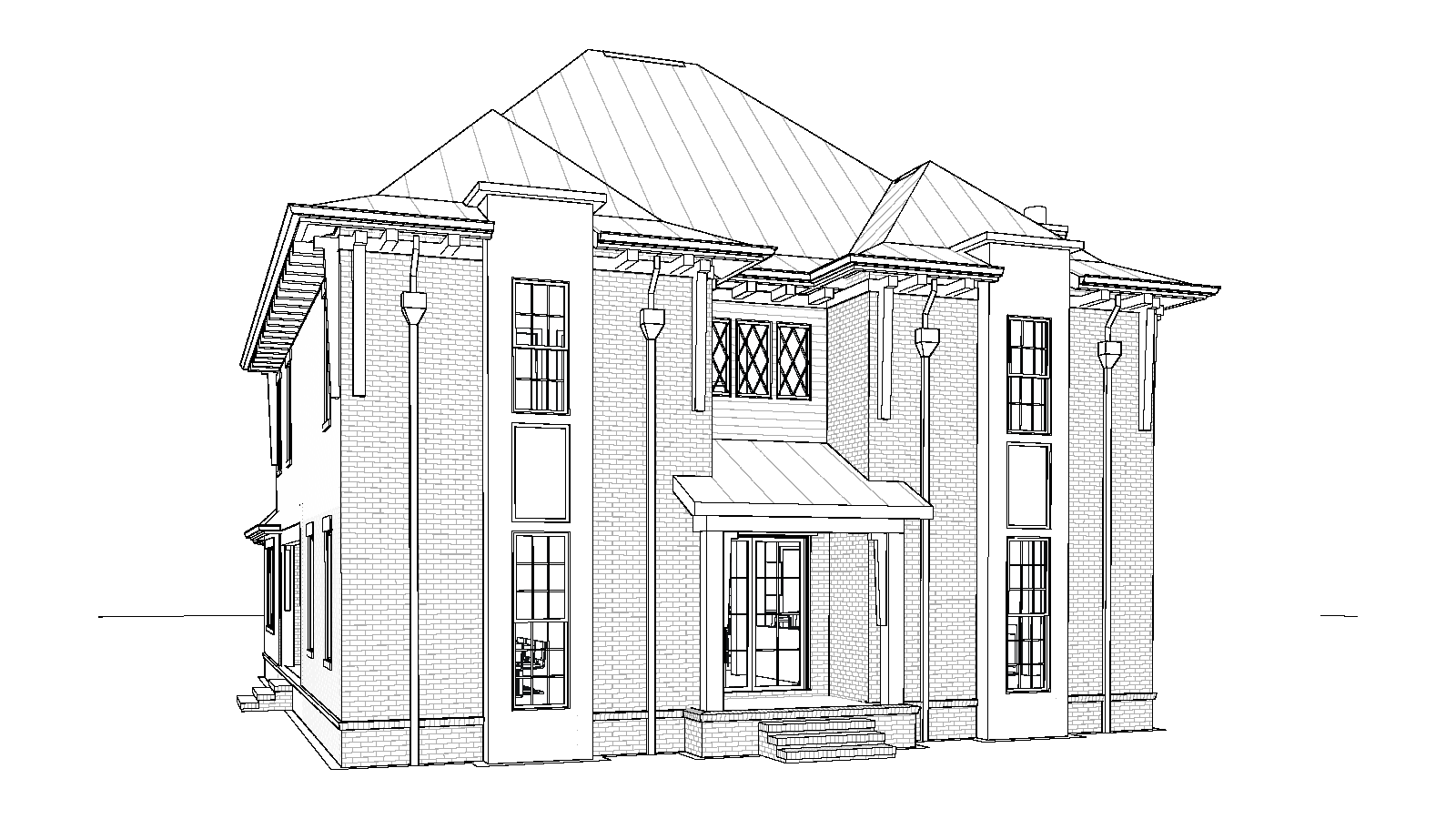 Magnolia house plan, elevation drawing