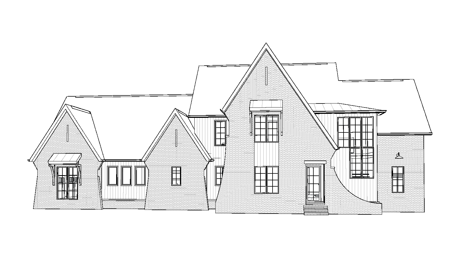 Hickory house plan, elevation drawing
