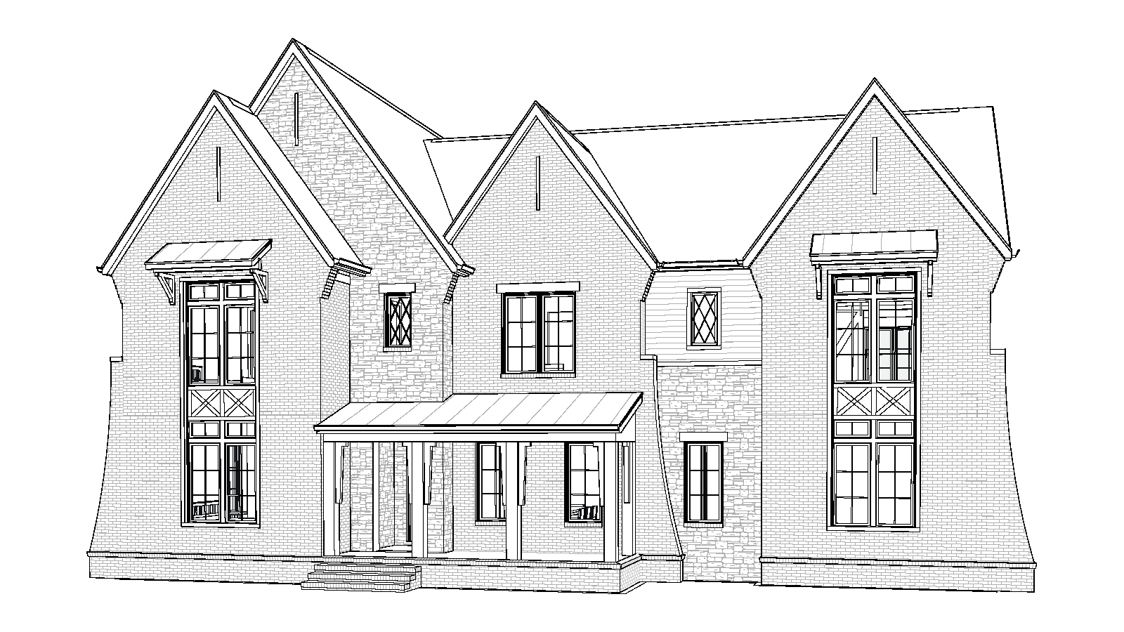 Spruce house plan, elevation drawing