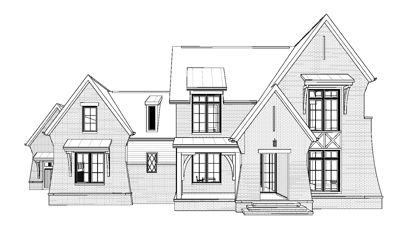 Tamarack house plan, elevation drawing