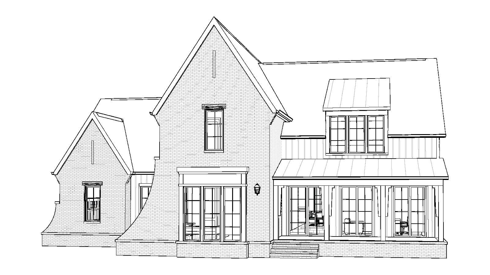 Willow house plan, elevation drawing